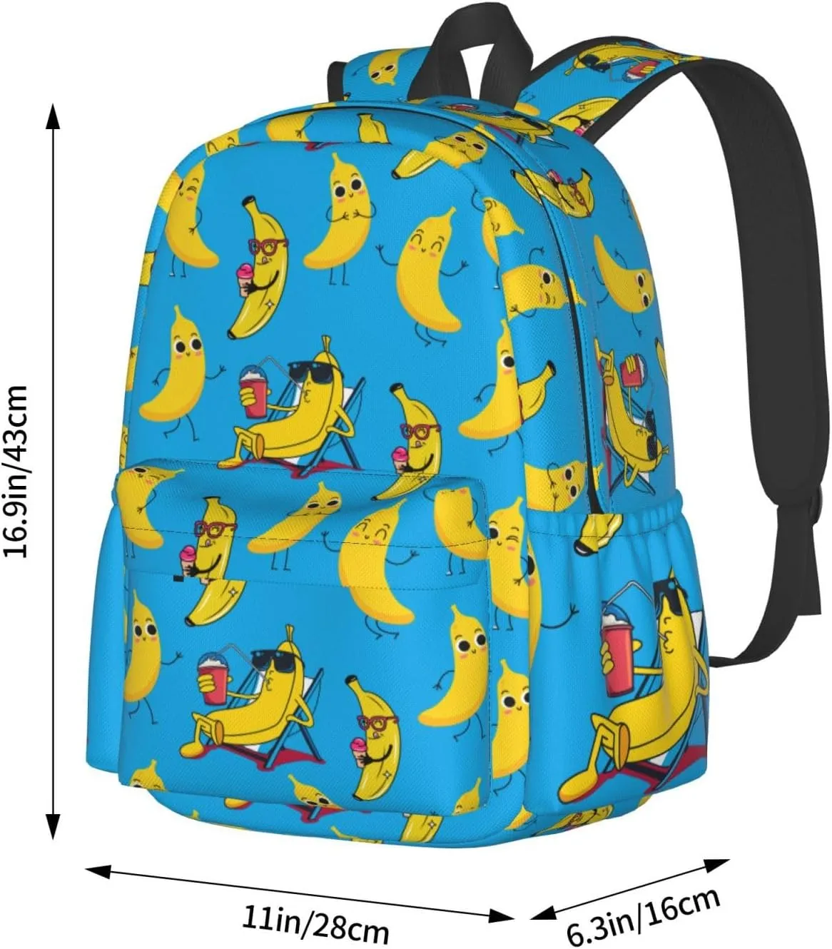 DEKIFNHG Funny Banana Backpack Casual Sports Bookbag School Laptop Backpack for Students Boys Girls