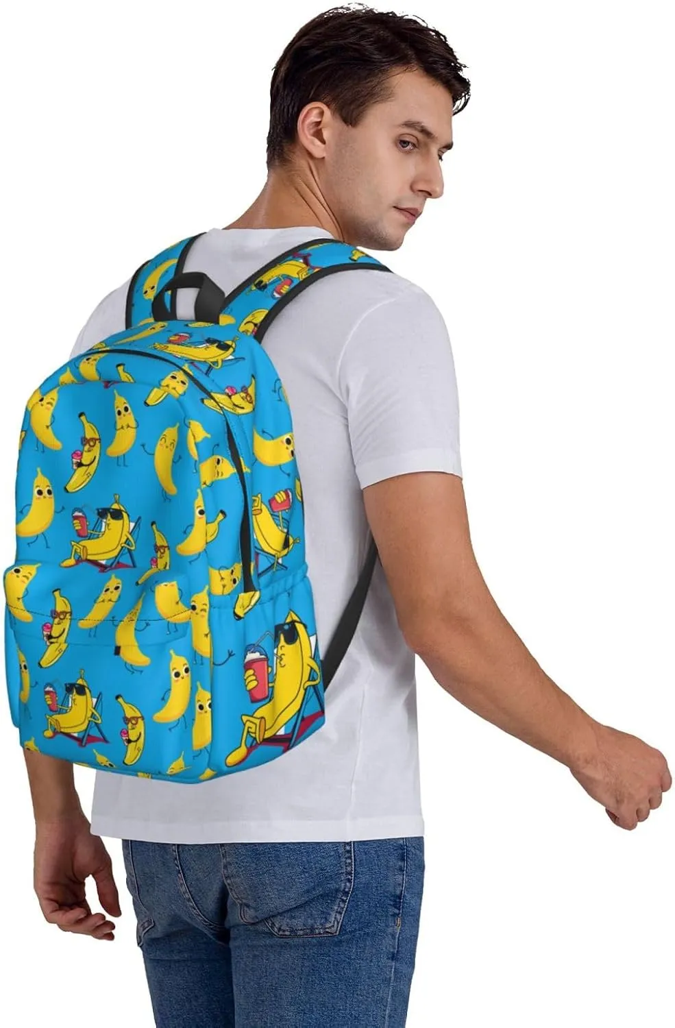 DEKIFNHG Funny Banana Backpack Casual Sports Bookbag School Laptop Backpack for Students Boys Girls
