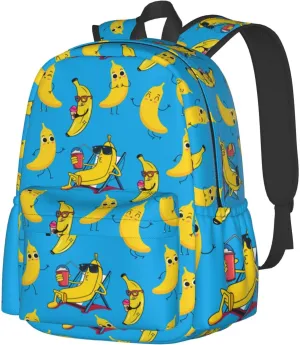 DEKIFNHG Funny Banana Backpack Casual Sports Bookbag School Laptop Backpack for Students Boys Girls