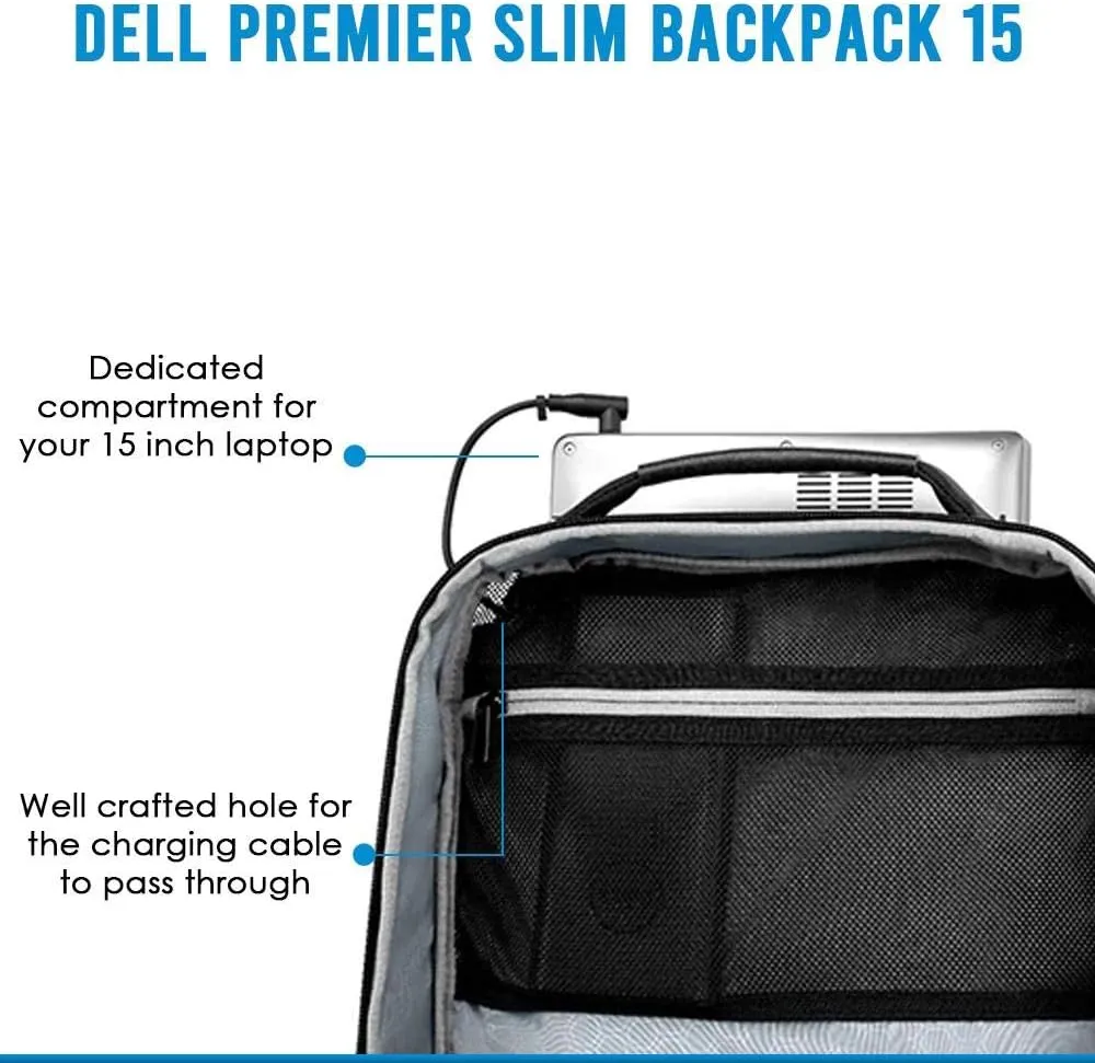 Dell Premier Slim Backpack 15 - PE1520PS - for 15 inch laptops, Black, Taille Unique, Casual