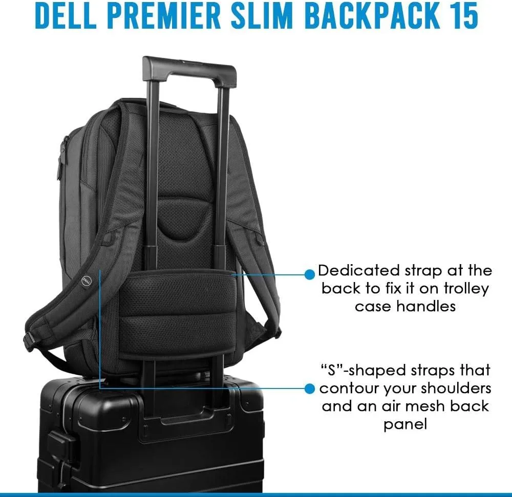 Dell Premier Slim Backpack 15 - PE1520PS - for 15 inch laptops, Black, Taille Unique, Casual