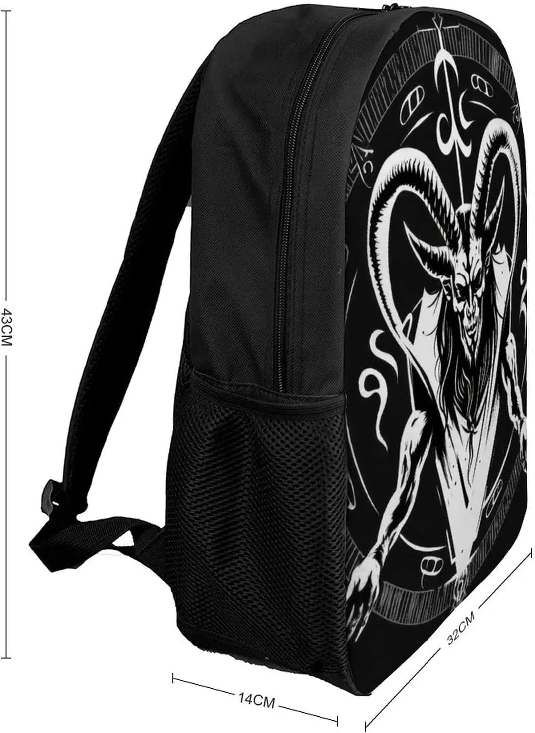 Demon Baphomet Backpack with Adjustable Straps, Suitable for Travel Picnics Activities