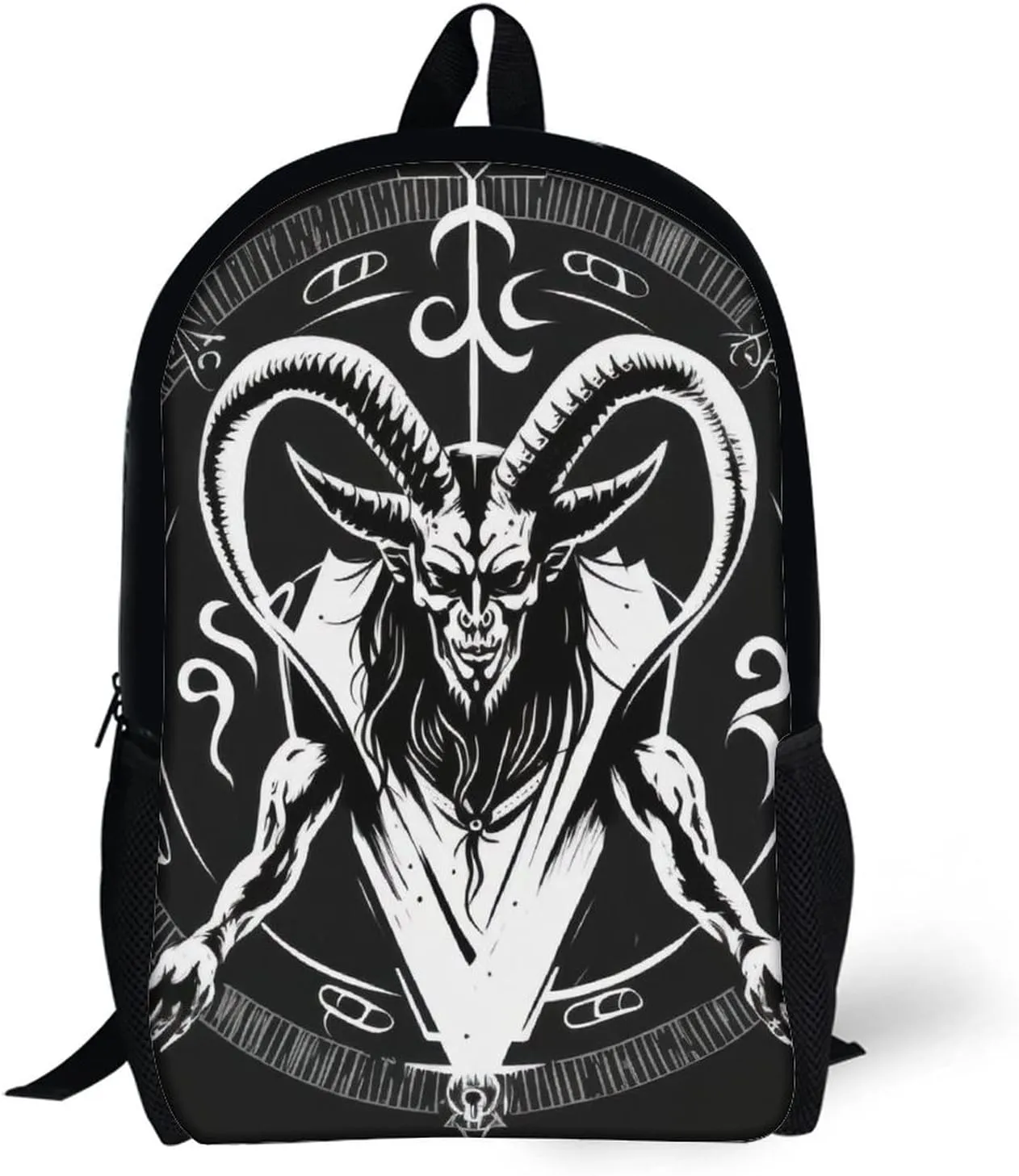 Demon Baphomet Backpack with Adjustable Straps, Suitable for Travel Picnics Activities