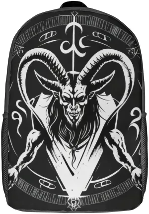 Demon Baphomet Backpack with Adjustable Straps, Suitable for Travel Picnics Activities