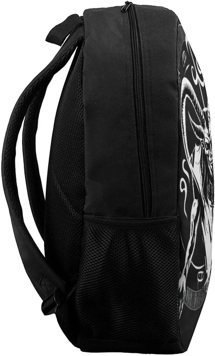 Demon Baphomet Backpack with Adjustable Straps, Suitable for Travel Picnics Activities