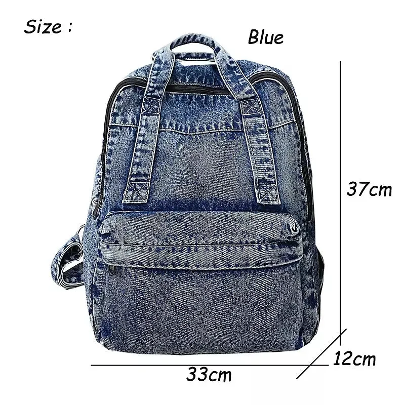 Denim Women Backpack Large Capacity Bag