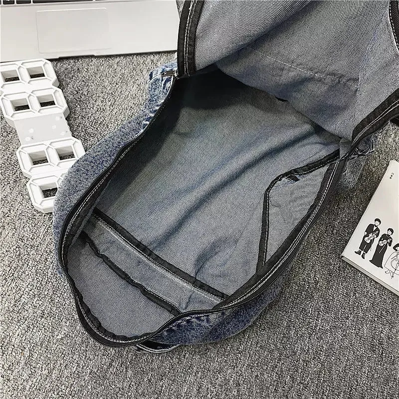 Denim Women Backpack Large Capacity Bag