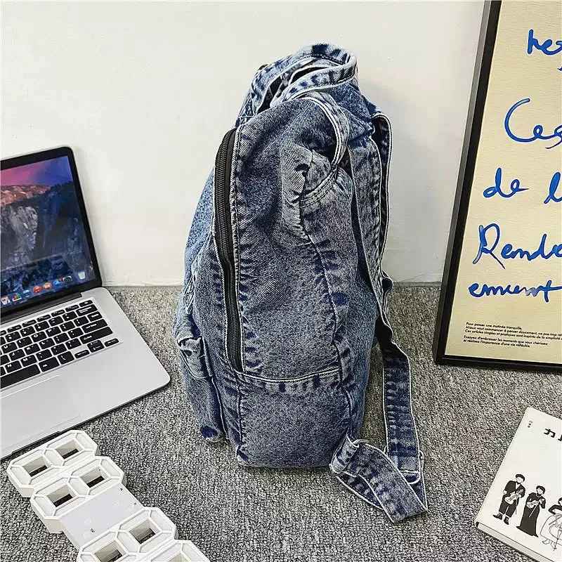Denim Women Backpack Large Capacity Bag