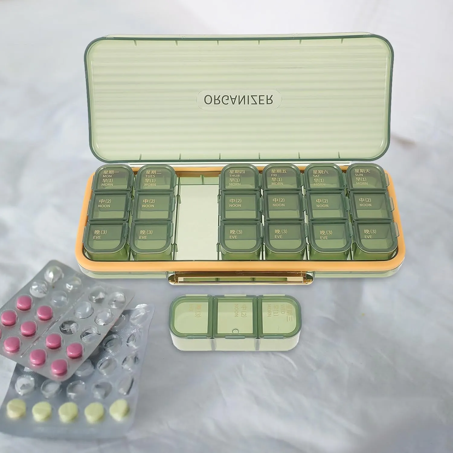 Detachable Medicine Organizer Medicine Organizers and Storage Convenient Medicine Case Pills Case Portable Medicine Case Medicine Accessory Carry Travel Medicine Bag Pp