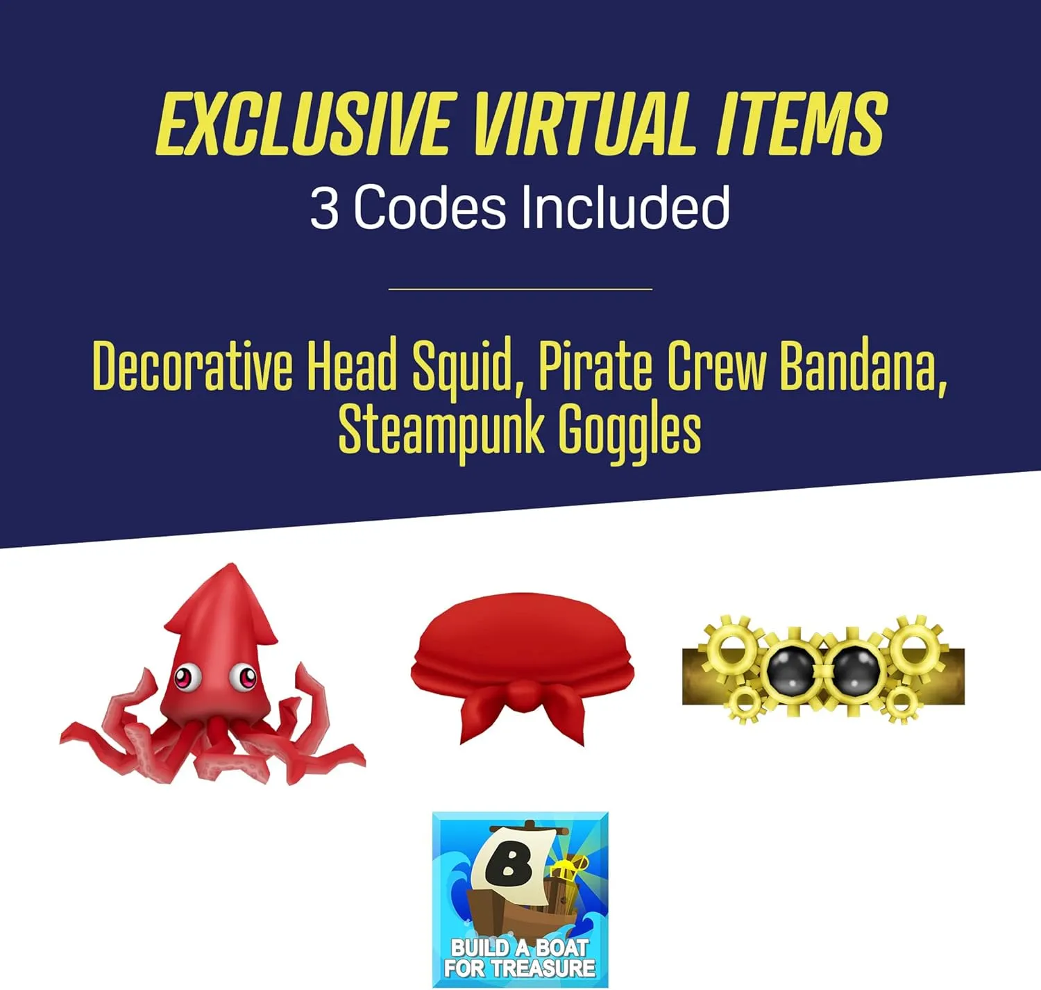 DevSeries Build A Boat for Treasure Collector Bundle - Three Exclusive Virtual Item Codes with Plush, Squooshems, and Hanger