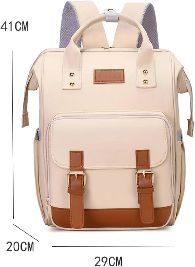 Diaper Bag Backpack for Women Large Capacity with Insulated Pockets, Portable Multifunctiona Travel Daypack (Pink)