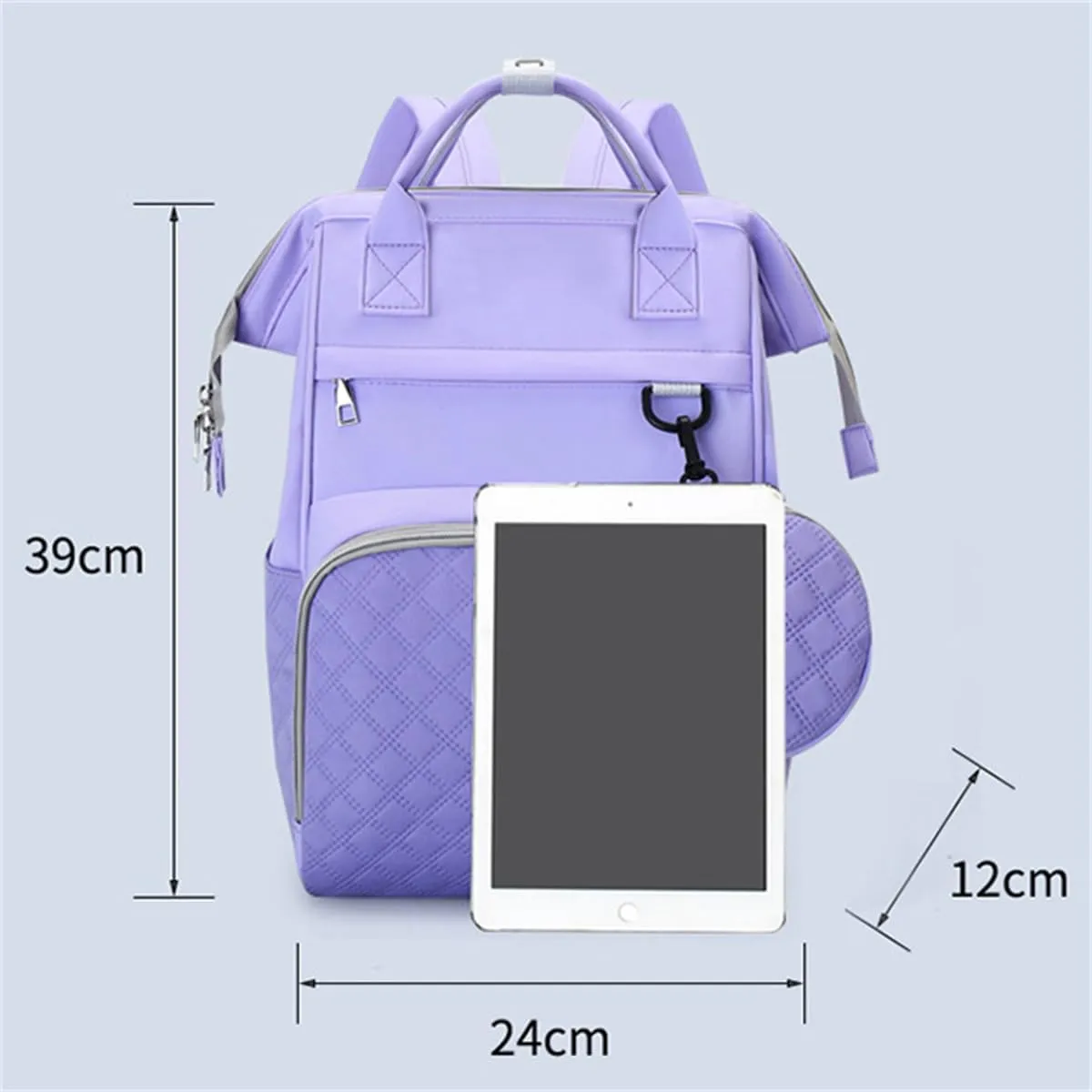 Diaper Bag Backpack with Pacifier Case, Large Capacity Travel Waterproof Insulated Mommy Bag (Light blue)