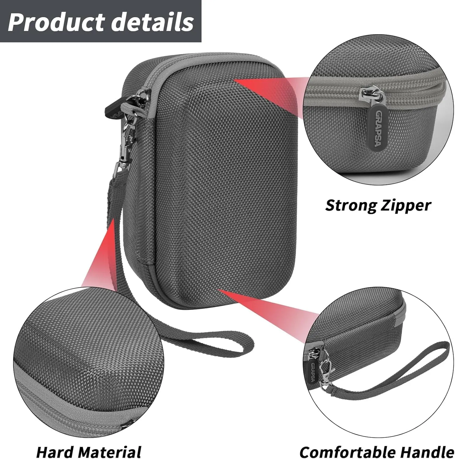 Digital Camera Case Compatible with TEBNGIHNM for Duluvulu for Oiadek for zheozeig for Zostuic for Toiauaha 4K Vlogging Camera. Storage Holder Bag for Canon PowerShot (Box Only)- Grey