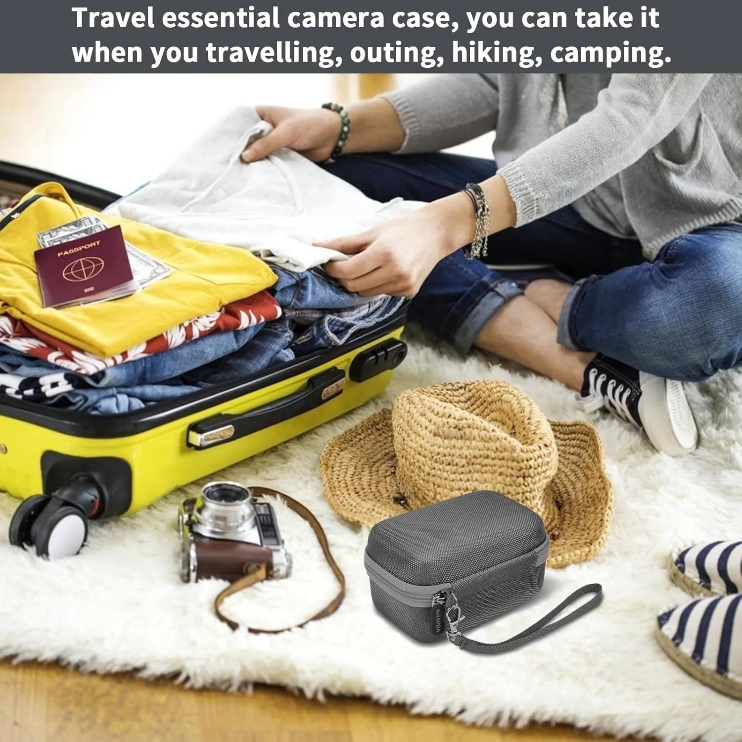 Digital Camera Case Compatible with TEBNGIHNM for Duluvulu for Oiadek for zheozeig for Zostuic for Toiauaha 4K Vlogging Camera. Storage Holder Bag for Canon PowerShot (Box Only)- Grey
