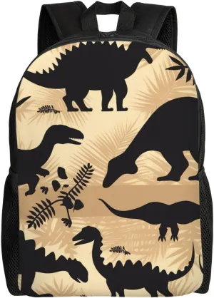 Dinosaur Silhouette Travel Laptop Backpack Waterproof Lightweight Cute Backpack For Women Men Casual Daypack