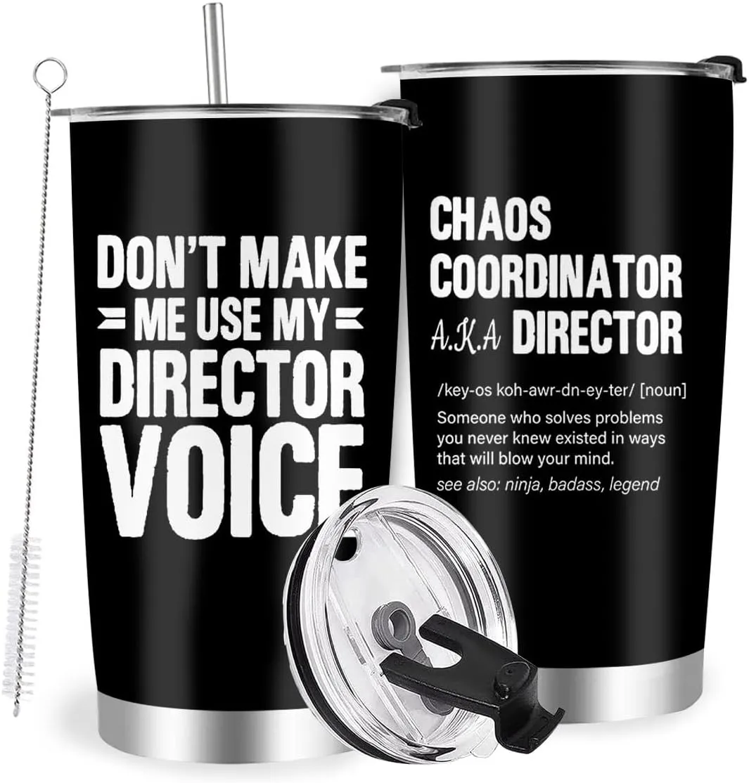Director Gifts Tumbler, 20oz Stainless Steel Travel Coffee Mug for Band, Art Theater Movie Film, Program Director, Boss Appreciation