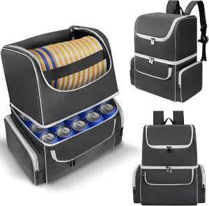 Disc Golf Bag with Cooler, Disc Golf Backpack with Fence Hooks, Disc Golf Bags Store 18 Discs and 12 Cans, Golf Cooler Backpack with Mutiple Pockets