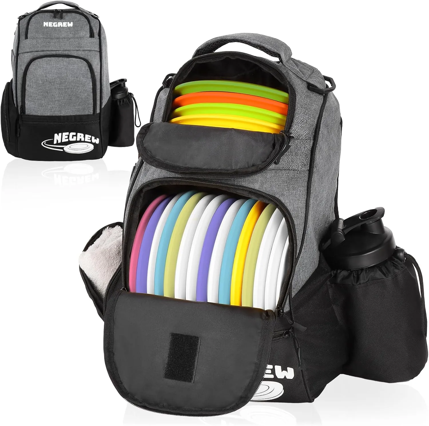 Disc Golf Bag,Durable Disc Golf Backpack Holds 25  Discs,Lightweight Frisbee Golf Bag with Mutiple Pockets,Disc Golf Accessories(Disc Not Included)