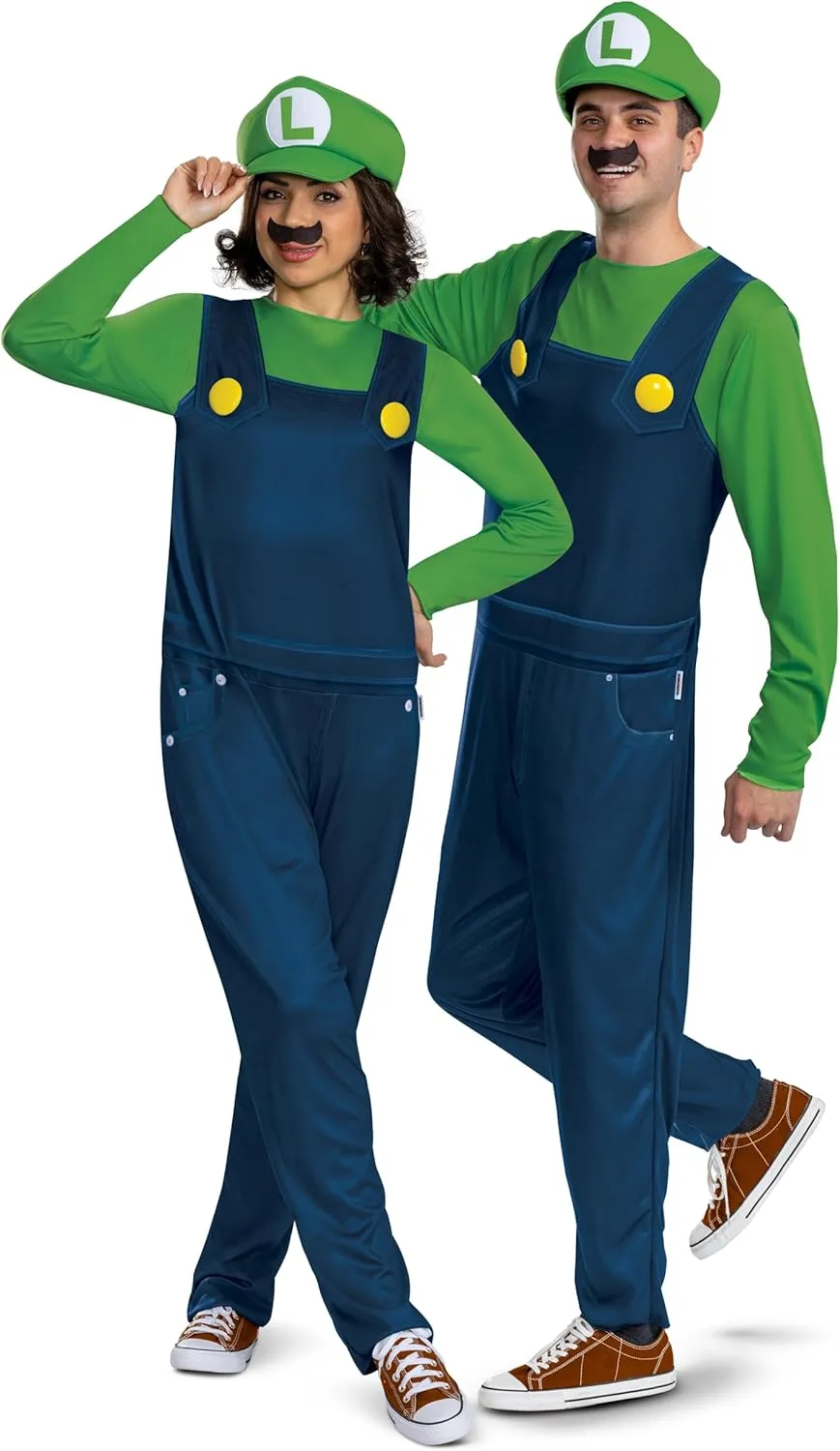 Disguise Mens Luigi Adult Costume, Official Super Mario Bro Elevated Classic Adult Costume