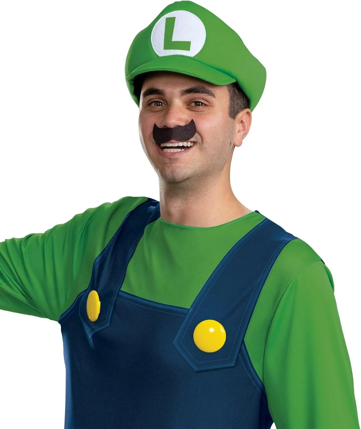 Disguise Mens Luigi Adult Costume, Official Super Mario Bro Elevated Classic Adult Costume