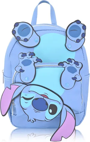 Disney Lilo and Stitch Backpack for Women, Men, Boys, Girls, Unisex | Cute PU Leather 10" Stitch Mini Backpack Purse Shoulder Purse with Movable Arms and Feet | Stitch Bag and Stitch Accessories