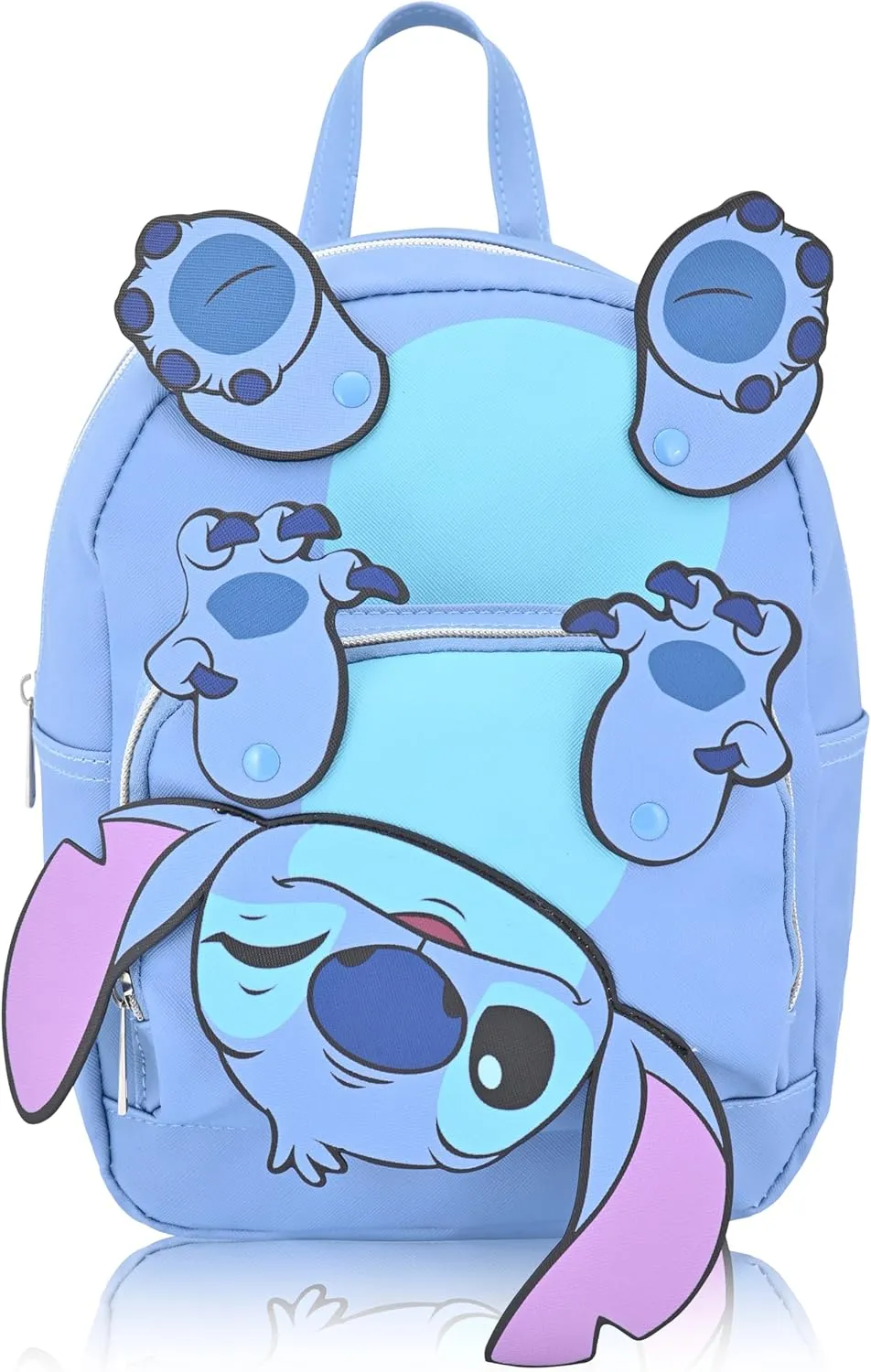 Disney Lilo and Stitch Backpack for Women, Men, Boys, Girls, Unisex | Cute PU Leather 10" Stitch Mini Backpack Purse Shoulder Purse with Movable Arms and Feet | Stitch Bag and Stitch Accessories