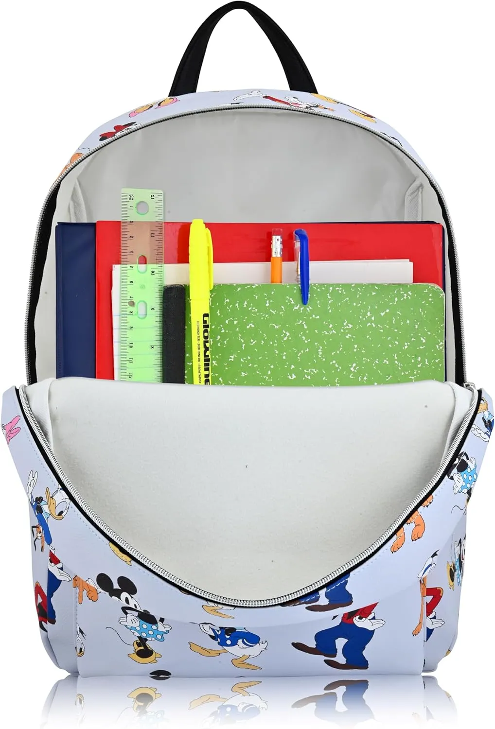 Disney Minnie Mouse Backpack for Women, Men, Unisex | Cute PU Leather Large Mickey and Friends Travel Backpack Purse Shoulder Purse | Minnie Mouse Bag and Minnie Mouse Accessories