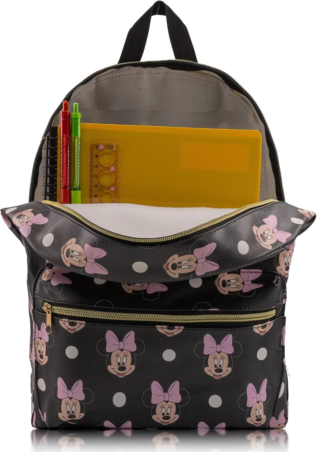 Disney Minnie Mouse Backpack for Women, Men, Unisex | Cute PU Leather Large Minnie Mouse Backpack Purse Shoulder Purse | Minnie Mouse Bag and Minnie Mouse Accessories