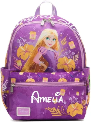 Disney Rapunzel Backpack for Girls Personalized Officially Licensed 13 Inch Travel Daypack Shoulder Bag with Custom Name