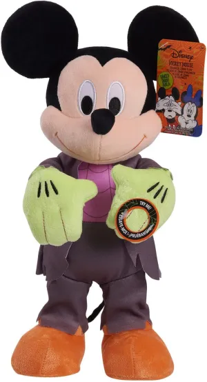 Disney Seasonal Zombie Mickey Mouse Halloween 13.5-inch Feature Plush, Music and Dancing, Kids Toys for Ages 3 Up by Just Play