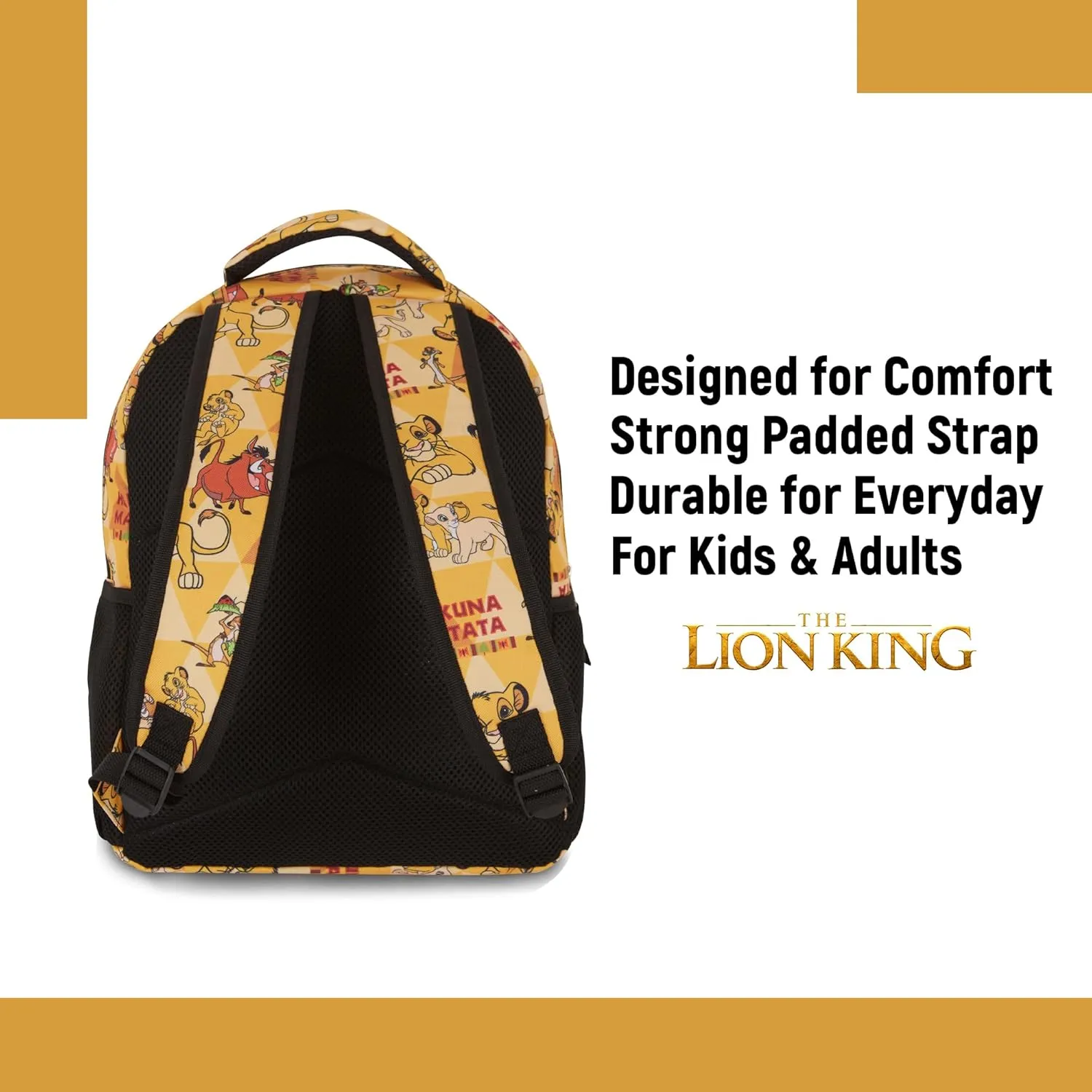 Disney The Lion King Kids Backpack - Hakuna Matata Adventure - Simba, Mufasa, Scar, Timon, and Pumbaa - Backpack for Boys, Girls, Toddlers, Kids, Adults