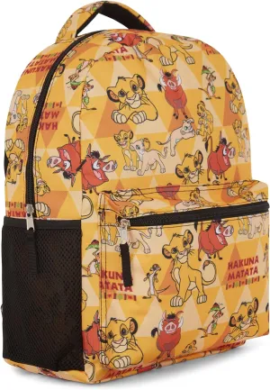 Disney The Lion King Kids Backpack - Hakuna Matata Adventure - Simba, Mufasa, Scar, Timon, and Pumbaa - Backpack for Boys, Girls, Toddlers, Kids, Adults