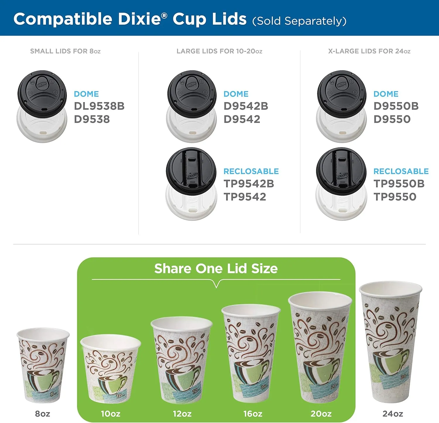 Dixie PerfecTouch 12 oz. Insulated Paper Hot Coffee Cup and Lid Set by GP PRO (Georgia-Pacific) Coffee Haze and White, 5342COMBO600, 300 Cups and 300 Lids (50 Cups and Lids Per Pack, 6 Packs Per Case)