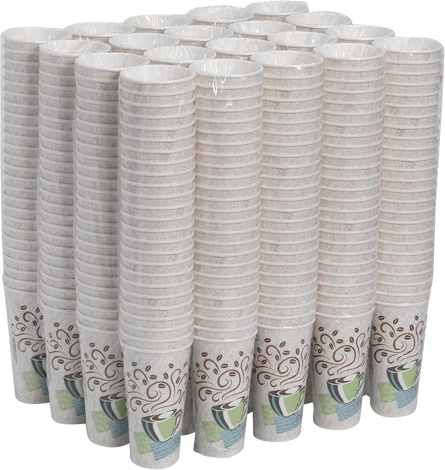 Dixie PerfecTouch 20 oz Paper Coffee Cups By GP PRO, Coffee Haze Design, 500 Count (25 Disposable Cups Per Sleeve, 20 Sleeves Per Case), 5320CD