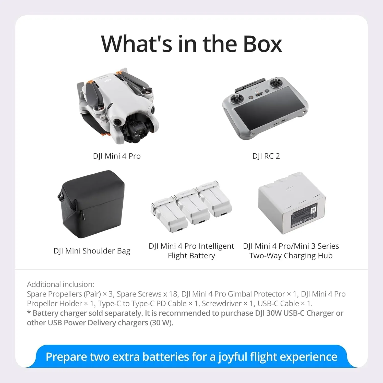 DJI Mini 4 Pro Folding Drone with RC 2 Remote (With Screen) Fly More Combo, 4K HDR Video Camera for Adults, Under 249g, Omnidirectional Sensing, 3 Batteries Bundle with Deco Gear Accessories