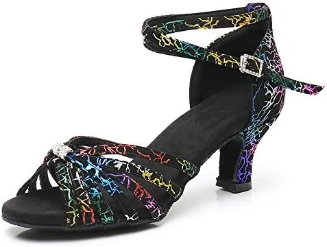 DKZSYIM Women's Latin Dance Shoes Ballroom Performance Shoes,Model NU-WZJ-CL