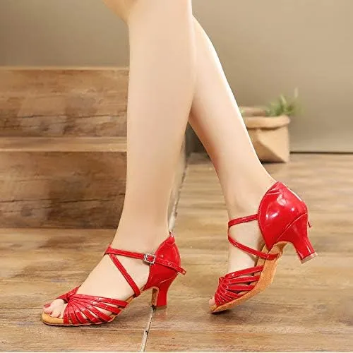 DKZSYIM Women's Latin Dance Shoes Ballroom Performance Shoes,Model NU-WZJ-CL