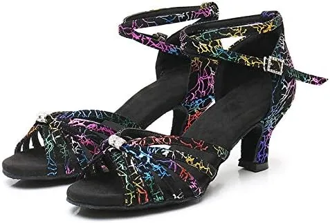 DKZSYIM Women's Latin Dance Shoes Ballroom Performance Shoes,Model NU-WZJ-CL