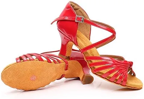 DKZSYIM Women's Latin Dance Shoes Ballroom Performance Shoes,Model NU-WZJ-CL