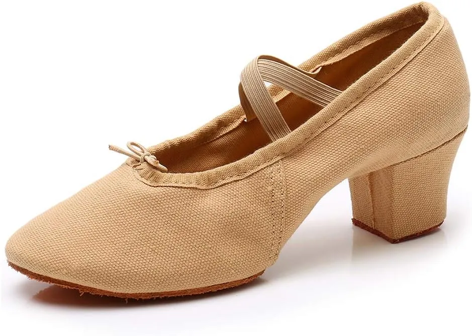 DKZSYIM Womens Latin Dance Shoes Close Toe Beginner Ballroom Dance Practice Shoes,Model 101