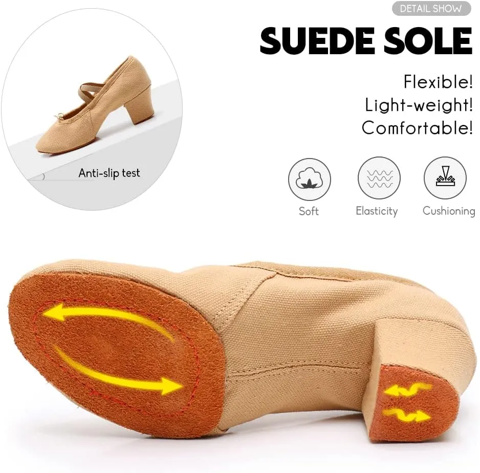 DKZSYIM Womens Latin Dance Shoes Close Toe Beginner Ballroom Dance Practice Shoes,Model 101