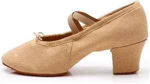 DKZSYIM Womens Latin Dance Shoes Close Toe Beginner Ballroom Dance Practice Shoes,Model 101