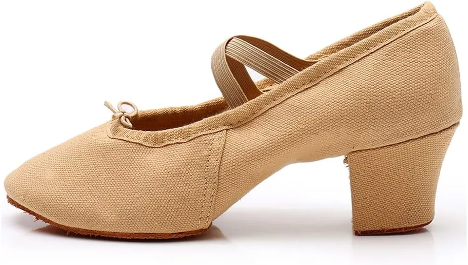 DKZSYIM Womens Latin Dance Shoes Close Toe Beginner Ballroom Dance Practice Shoes,Model 101