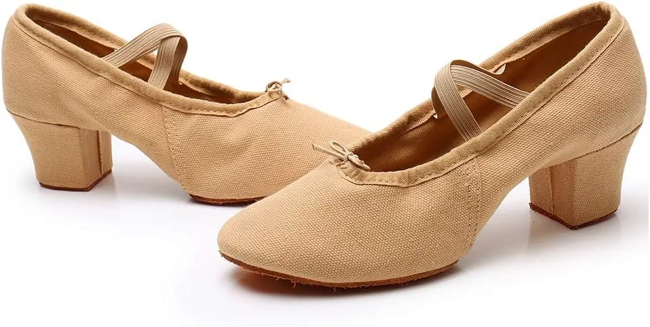 DKZSYIM Womens Latin Dance Shoes Close Toe Beginner Ballroom Dance Practice Shoes,Model 101