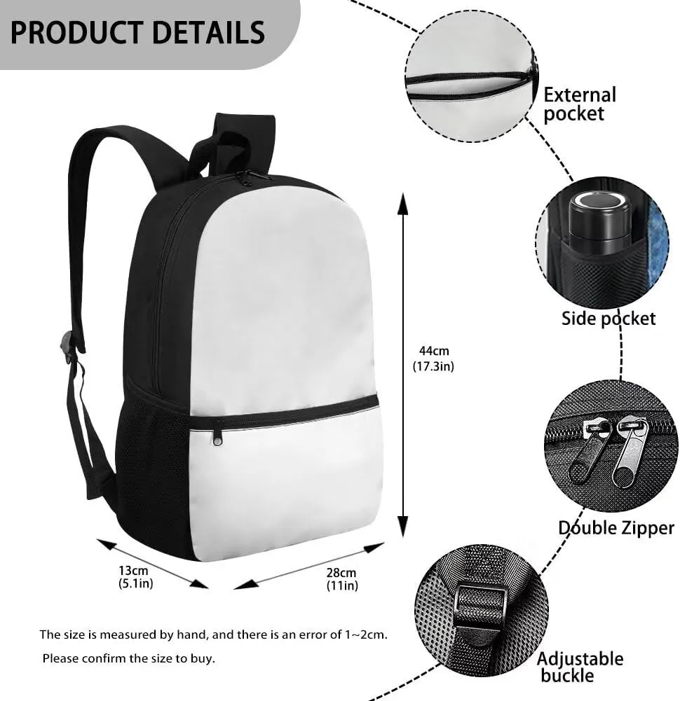 Dog Backpack for Girls Boys 8-12, 3PCS Kids Bookbag Set 17 Inch School Backpack with Lunch Box Pencil Bag for Elementary Middle School Students, Grey