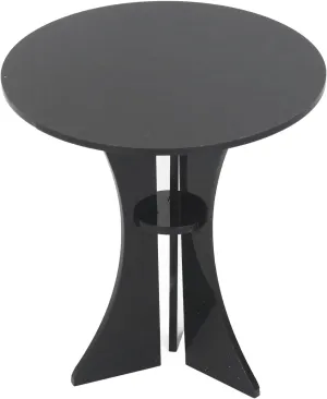 Dollhouse Round Table,Acrylic Dollhouse Miniature Table Round Side Table for 1:6 Scale Dollhouse Decoration (Black)