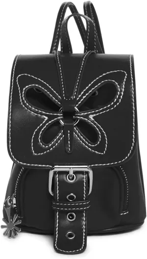 Dolls Kill Feeling Good Butterfly Backpack by Delia's For Adults - Vegan Leather Bag With Cut-Out Butterfly Design and Adjustable Straps - Black