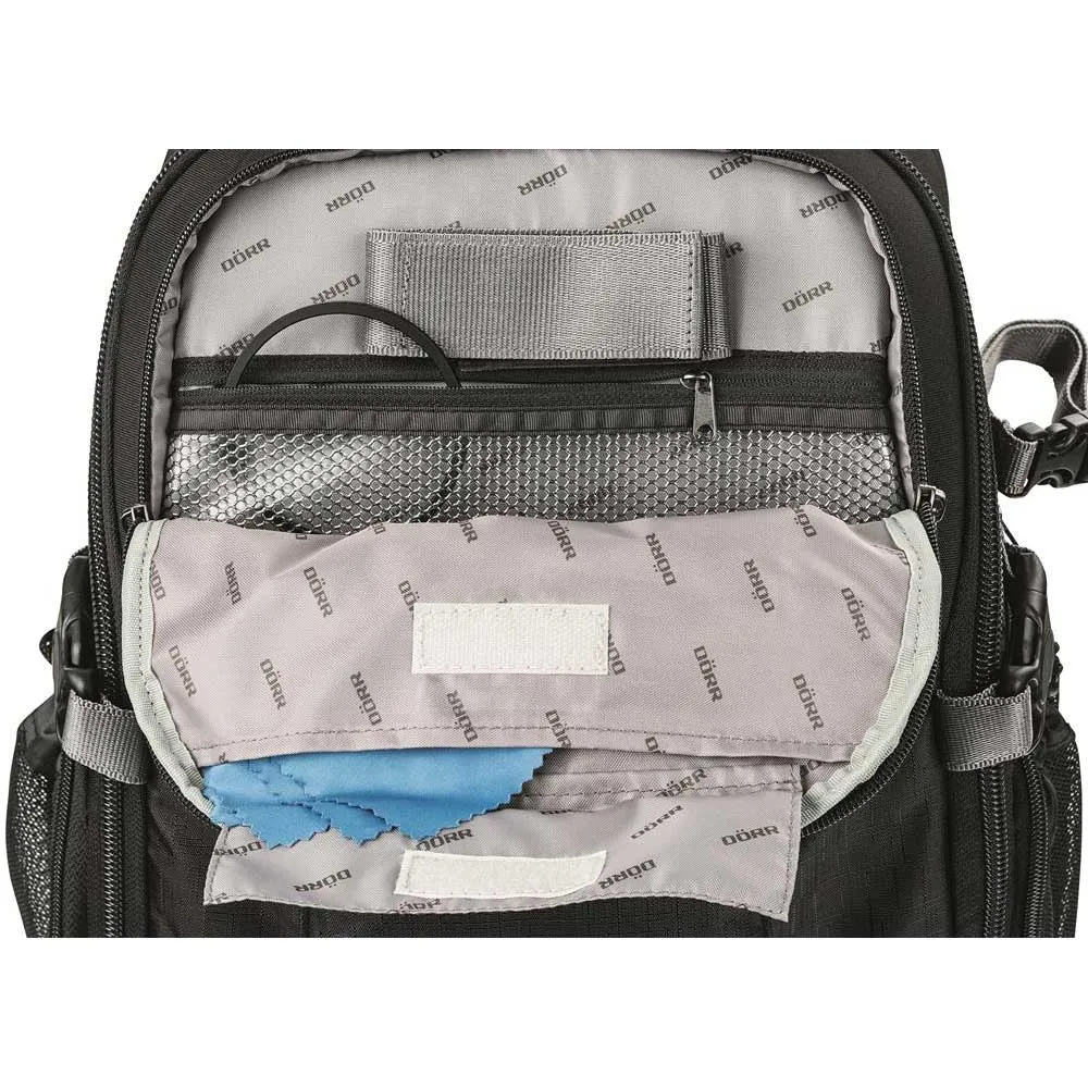 Dorr Dark Black Travel Small Trolley Backpack with Wheels