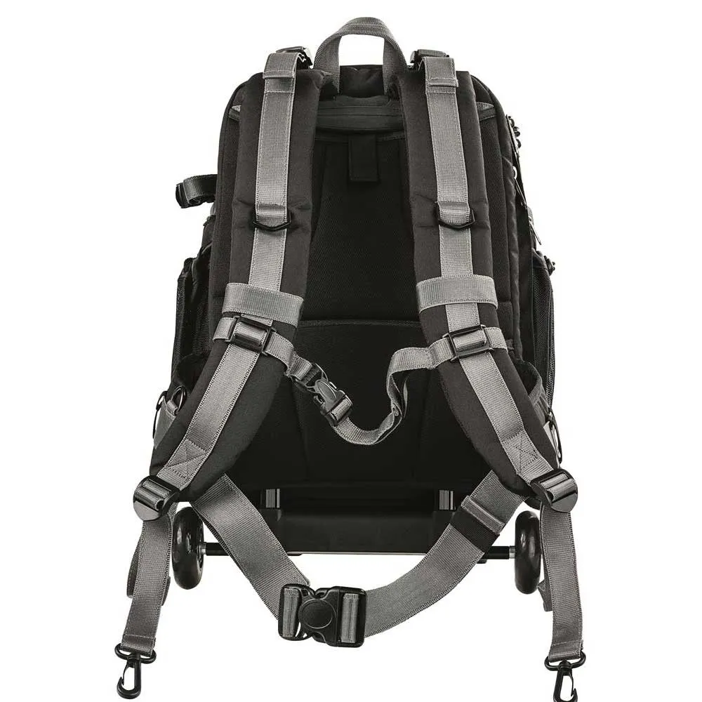 Dorr Dark Black Travel Small Trolley Backpack with Wheels