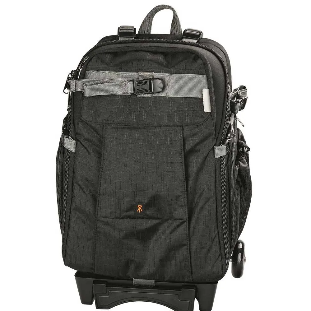 Dorr Dark Black Travel Small Trolley Backpack with Wheels